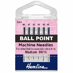 Hemline Sewing Machine Needles - Ball Point Medium 90/14