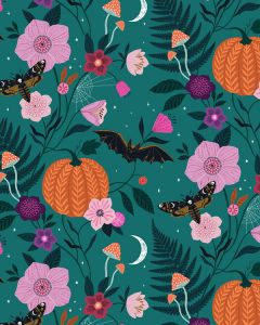 Halloween Patchwork Fabric - Twilight - Pumpkin Garden