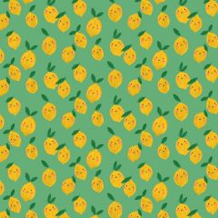 Patchwork Cotton Fabric - Happy Fruit - Lovely Lemons
