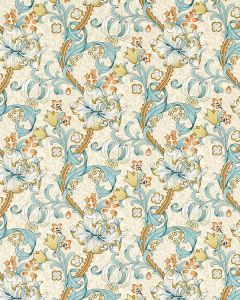 Home Furnishing Fabric - Golden Lily - Linen/Teal