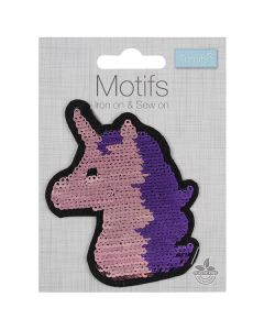 Iron-On Motif Patch - Flip Sequin Unicorn
