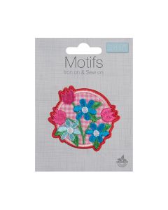 Iron-On Motif Patch - Gingham Floral