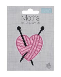 Iron-On Motif Patch - Knitted Heart