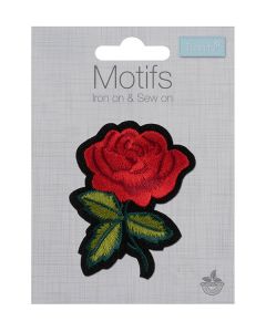 Iron-On Motif Patch - Red Rose