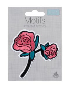 Iron-On Motif Patch - Pink Roses