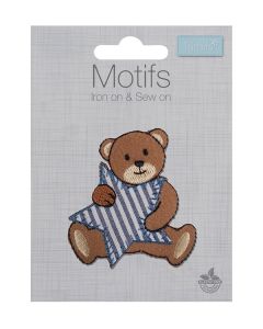 Iron-On Motif Patch - Stripe Star Teddy Bear
