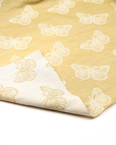 Jacquard Double Gauze Fabric - Hay Butterfly