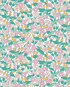 Liberty Lasenby Cotton Fabric - Carnaby - Piccadilly Poppy Summer Morning