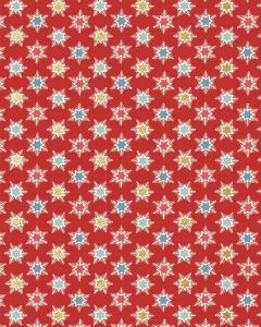 Liberty Lasenby Cotton Fabric - Woodland Christmas - Forest Star Red