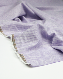 Linen & Cotton Blend Fabric - Pinstripe Lilac
