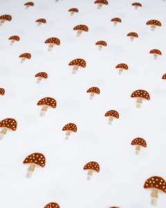 Organic Cotton Jersey Fabric - Tiny Toadstools