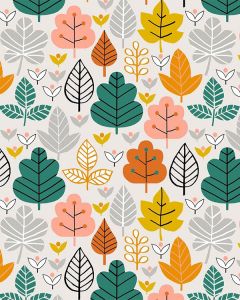 Patchwork Cotton Fabric - Acorn Wood - Leaves