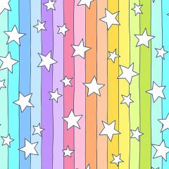 Patchwork Cotton Fabric - Believe - Shooting Stars Rainbow