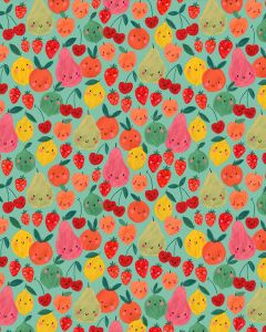 Patchwork Cotton Fabric - Happy Fruit - Fruit Party