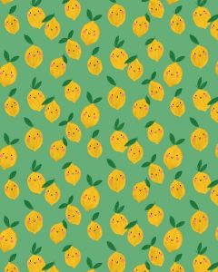 Patchwork Cotton Fabric - Happy Fruit - Lovely Lemons