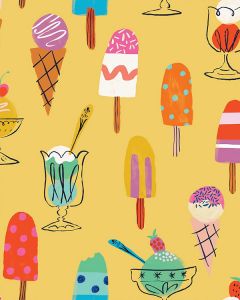 Patchwork Cotton Fabric - Lazy Days - Ice Cream Time