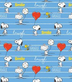 Patchwork Cotton Fabric - Peanuts™ - Happiness Is - Smile Giggle Laugh