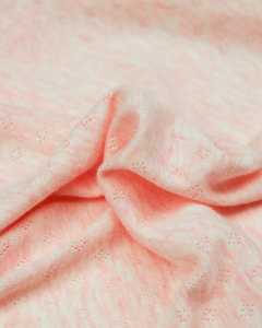 Pointelle Cotton Jersey Fabric - Powder Pink Melange