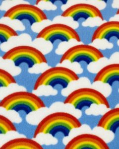 Polar Fleece Fabric - Rainbow Clouds