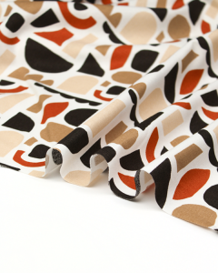 Printed Cotton Canvas Fabric - Shapes - Pumpkin Spice