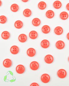 Recycled Button - 11mm - Coral