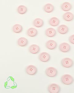 Recycled Plastic Button - Pale Pink - 15mm
