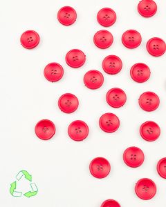 Recycled Plastic Button - Red - 15mm