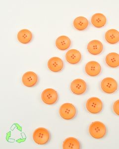 Recycled Plastic Button - Tangerine