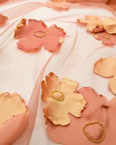 REMNANT Blush 3D Floral Tulle Fabric - 100cm x 150cm