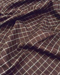 REMNANT Grid Check Pure Wool Fabric - 100cm x 150cm 