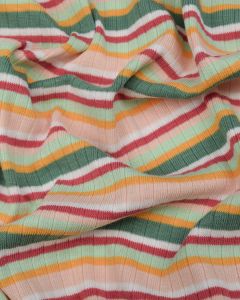 Rib Cotton Jersey Fabric - Mimosa Stripe