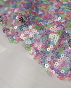 Sequin Tulle Fabric - Candy Rainbow