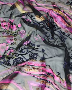 REMNANT Silk Blend Chiffon Devore - 145cm x 100cm 