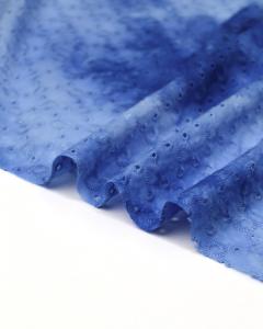 Tie Dye Broderie Anglais Fabric - Blue