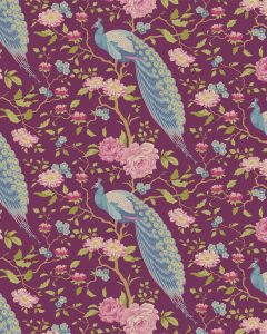 Tilda Patchwork Cotton Fabric - Chic Escape - Peacock Tree Grape