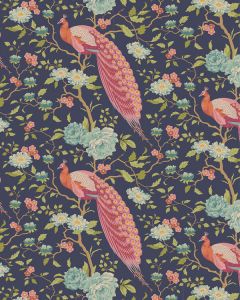 Tilda Patchwork Cotton Fabric - Chic Escape - Peacock Tree Navy