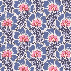 Tilda Patchwork Cotton Fabric - Cotton Beach - Ocean Flower Blue