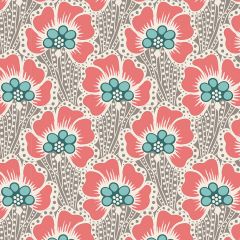 Tilda Patchwork Cotton Fabric - Cotton Beach - Ocean Flower Grey