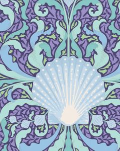 Tilda Patchwork Cotton Fabric - Cotton Beach - Scallop Shell Blue