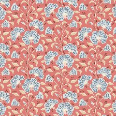 Tilda Patchwork Cotton Fabric - Windy Days - Stormy Coral