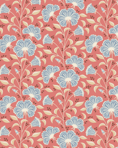 Tilda Patchwork Cotton Fabric - Windy Days - Stormy Coral