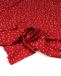Viscose Challis Lawn Fabric - Sprinkle Spot Red