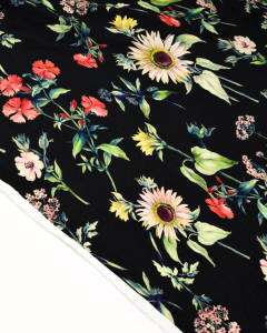 Viscose Challis Lawn Fabric - Flower Press